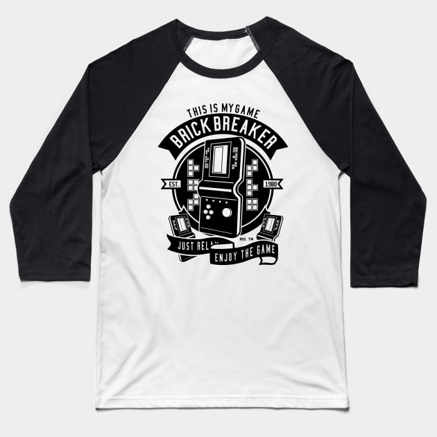 Classic Brick Breaker Baseball T-Shirt by Z1